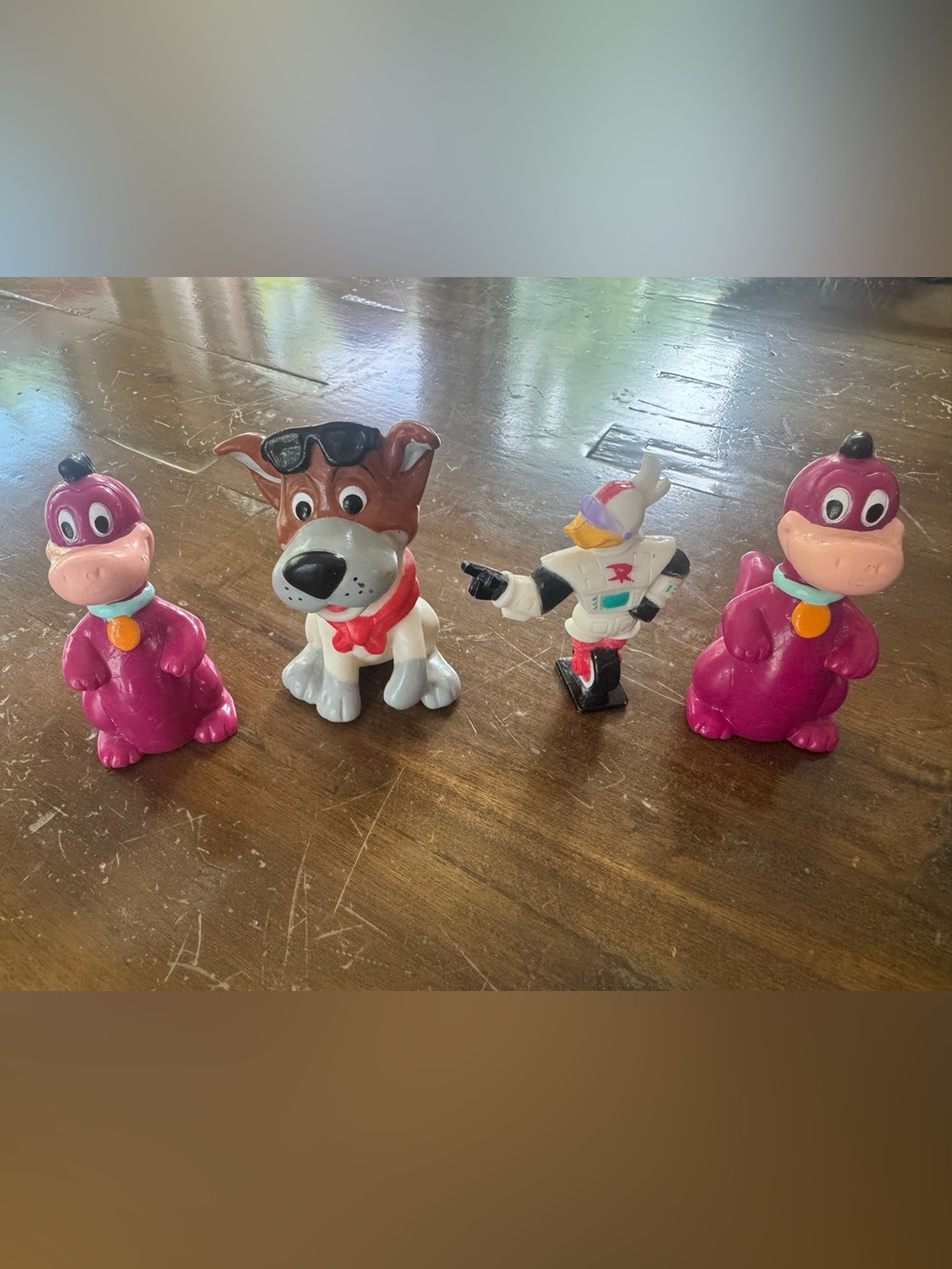 Vintage Kids Toy Figure Bundle - 1988 Dino PVC, Dodger, 1991 Ducktales Gizmoduck